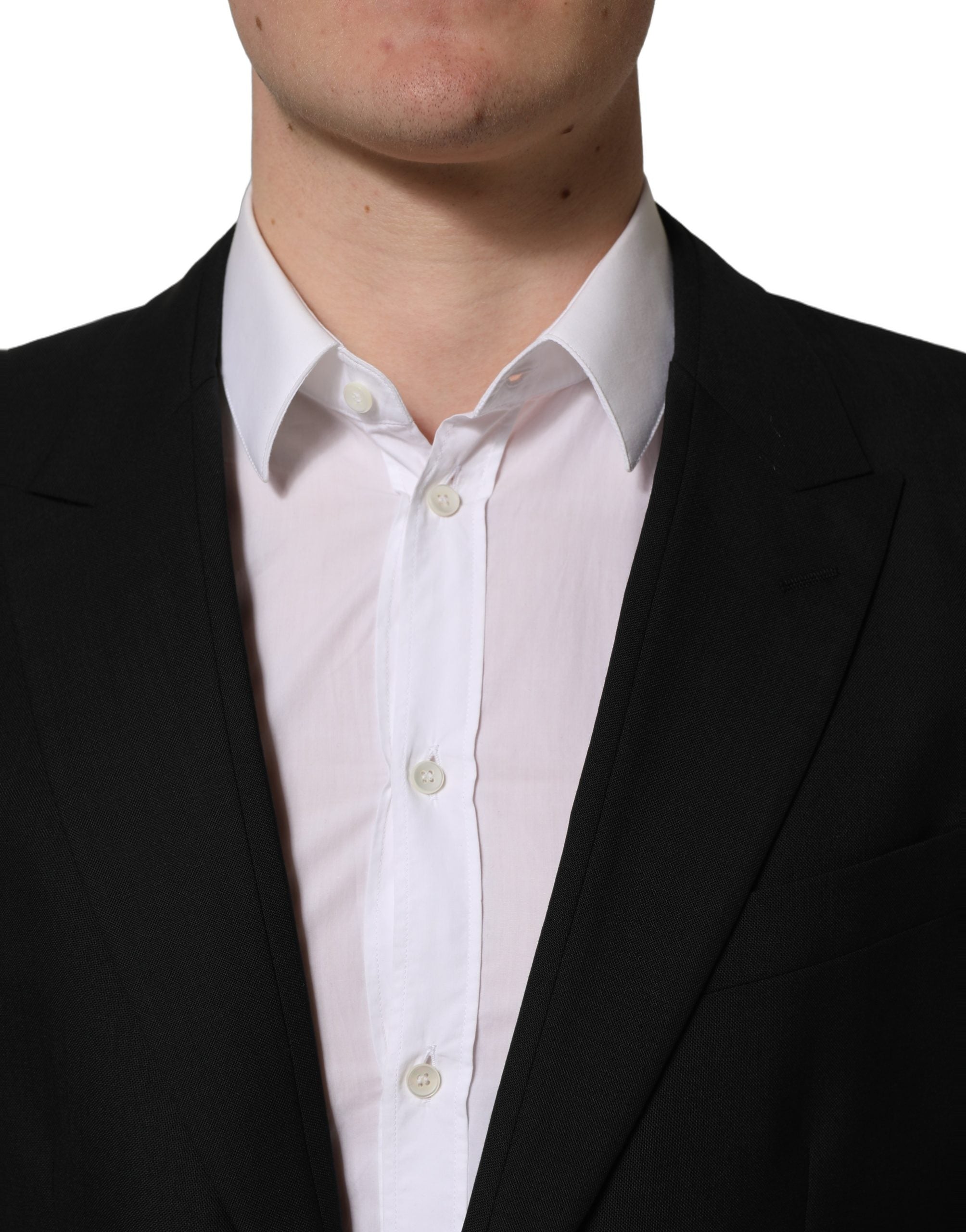 Dolce & Gabbana Schwarzer Woll-Sakko mit Einreiher