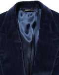 Dolce & Gabbana Blauer Samt-Sakko mit Einreiher