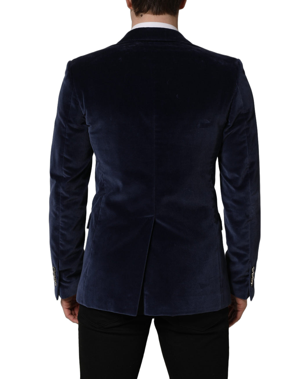 Dolce & Gabbana Blauer Samt-Sakko mit Einreiher