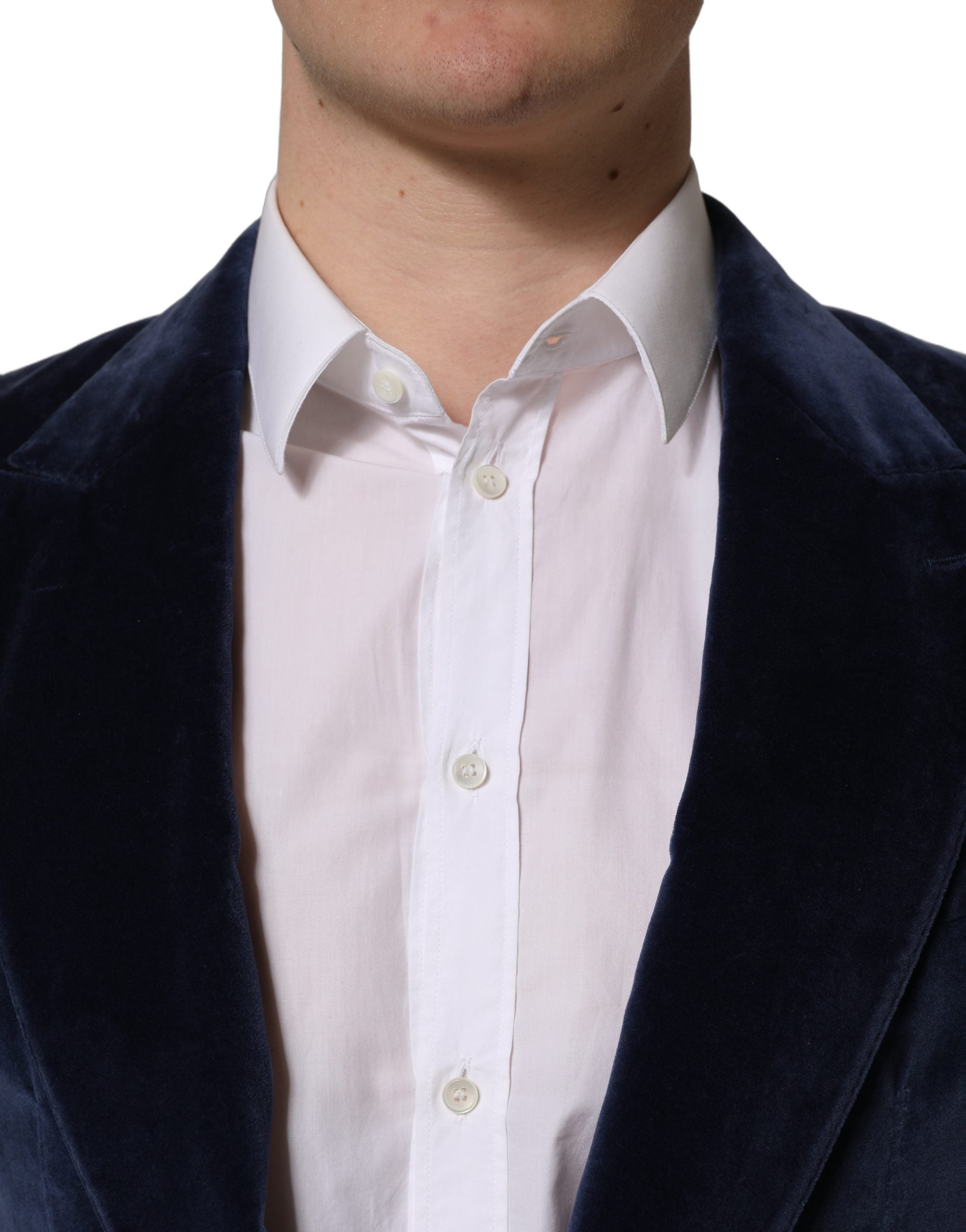 Dolce & Gabbana Blauer Samt-Sakko mit Einreiher