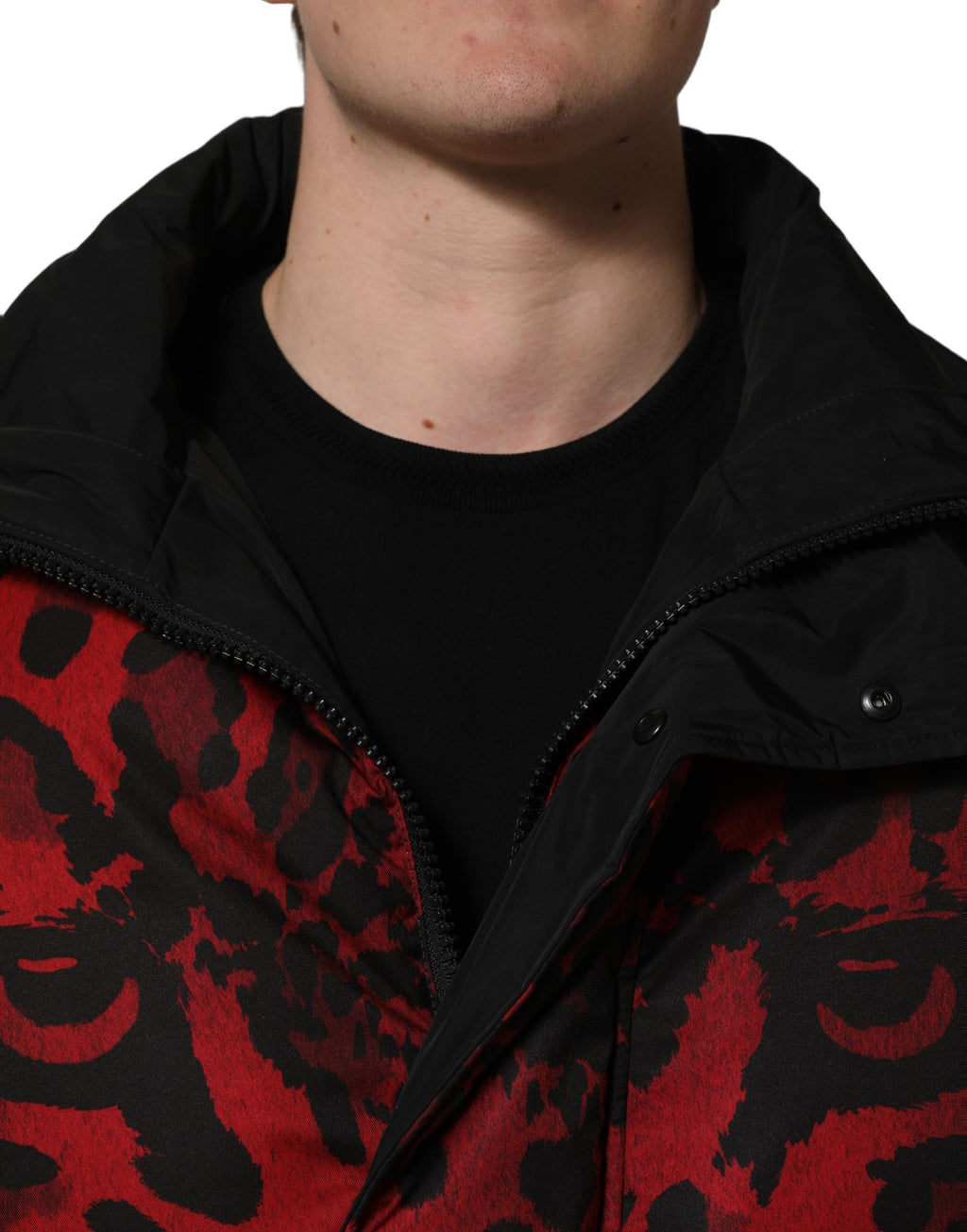 Dolce & Gabbana Wendemantel mit Animal-Print in Rot und Schwarz