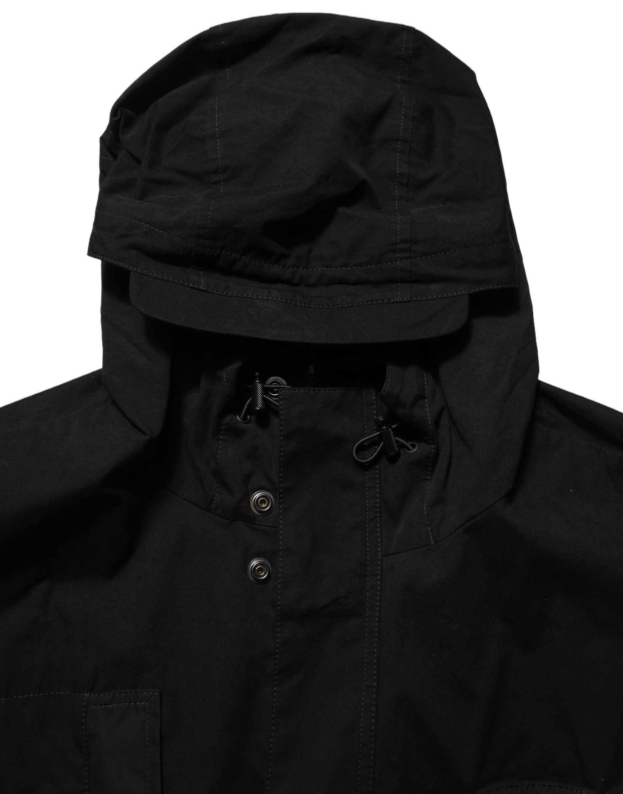 Dolce & Gabbana Schwarze Kapuzen-Windbreaker-Jacke aus Nylon für Herren
