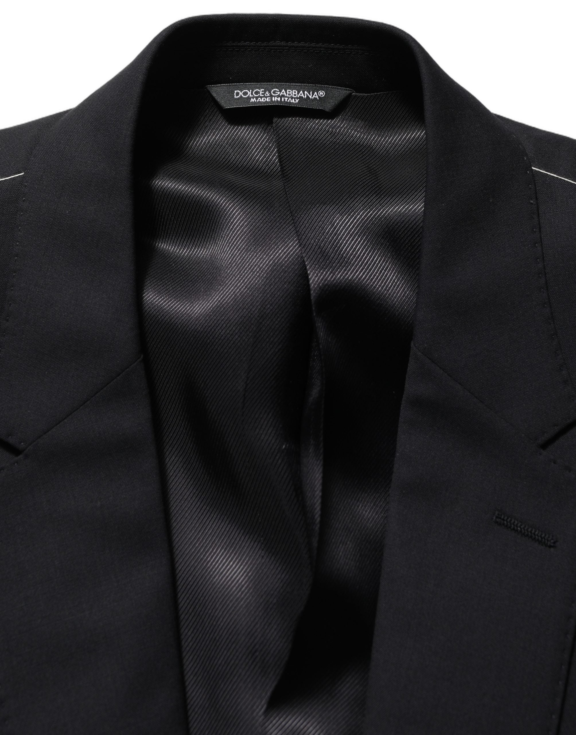 Dolce & Gabbana Schwarzer Woll-Sakko mit Einreiher