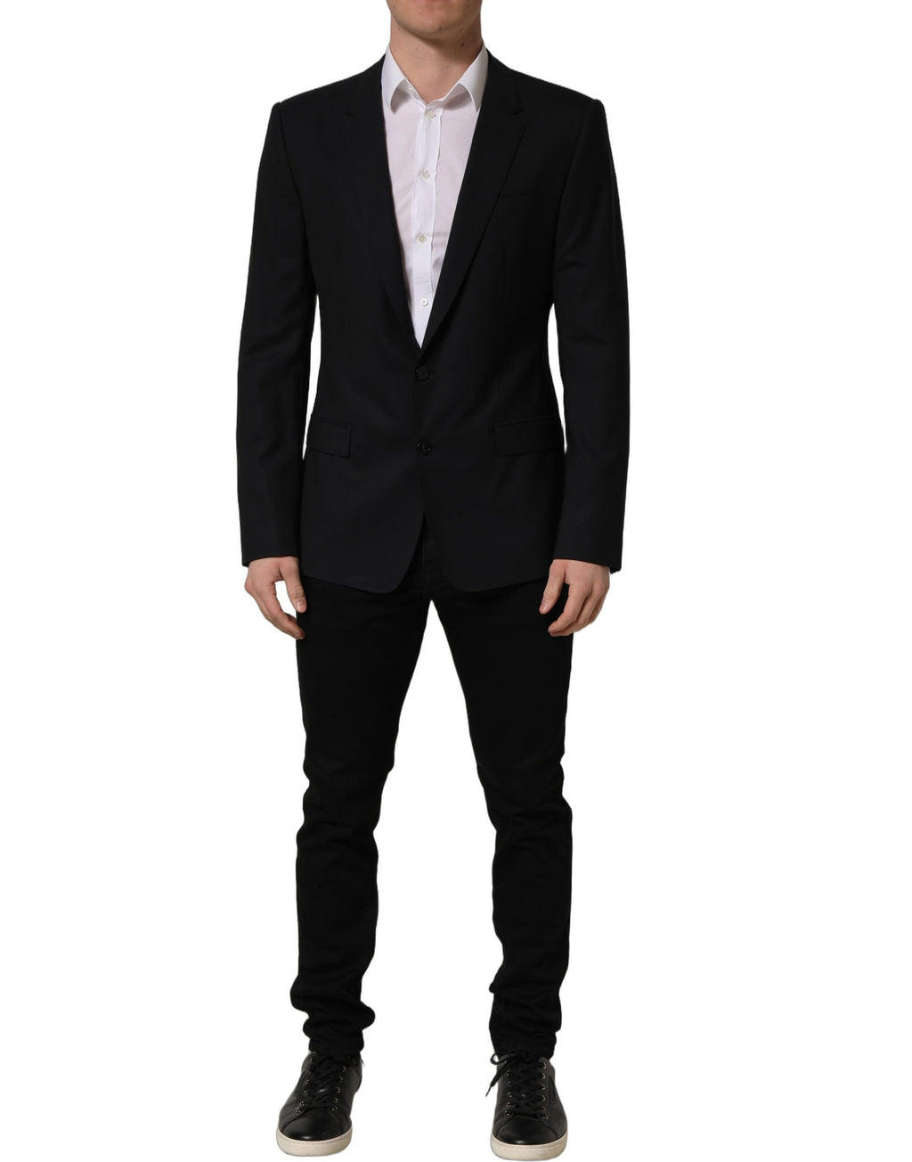 Dolce & Gabbana Schwarzer Woll-Sakko mit Einreiher