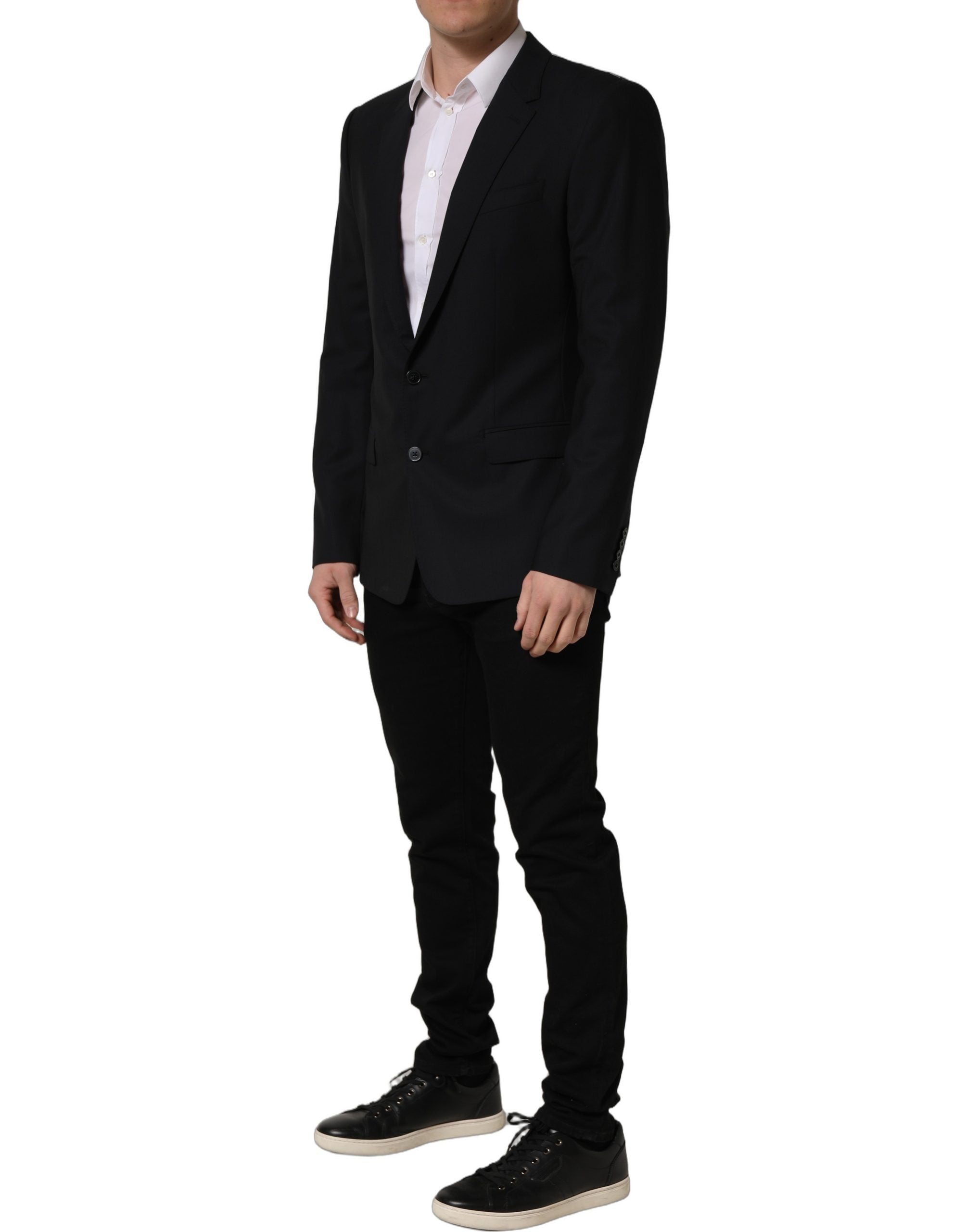 Dolce & Gabbana Schwarzer Woll-Sakko mit Einreiher
