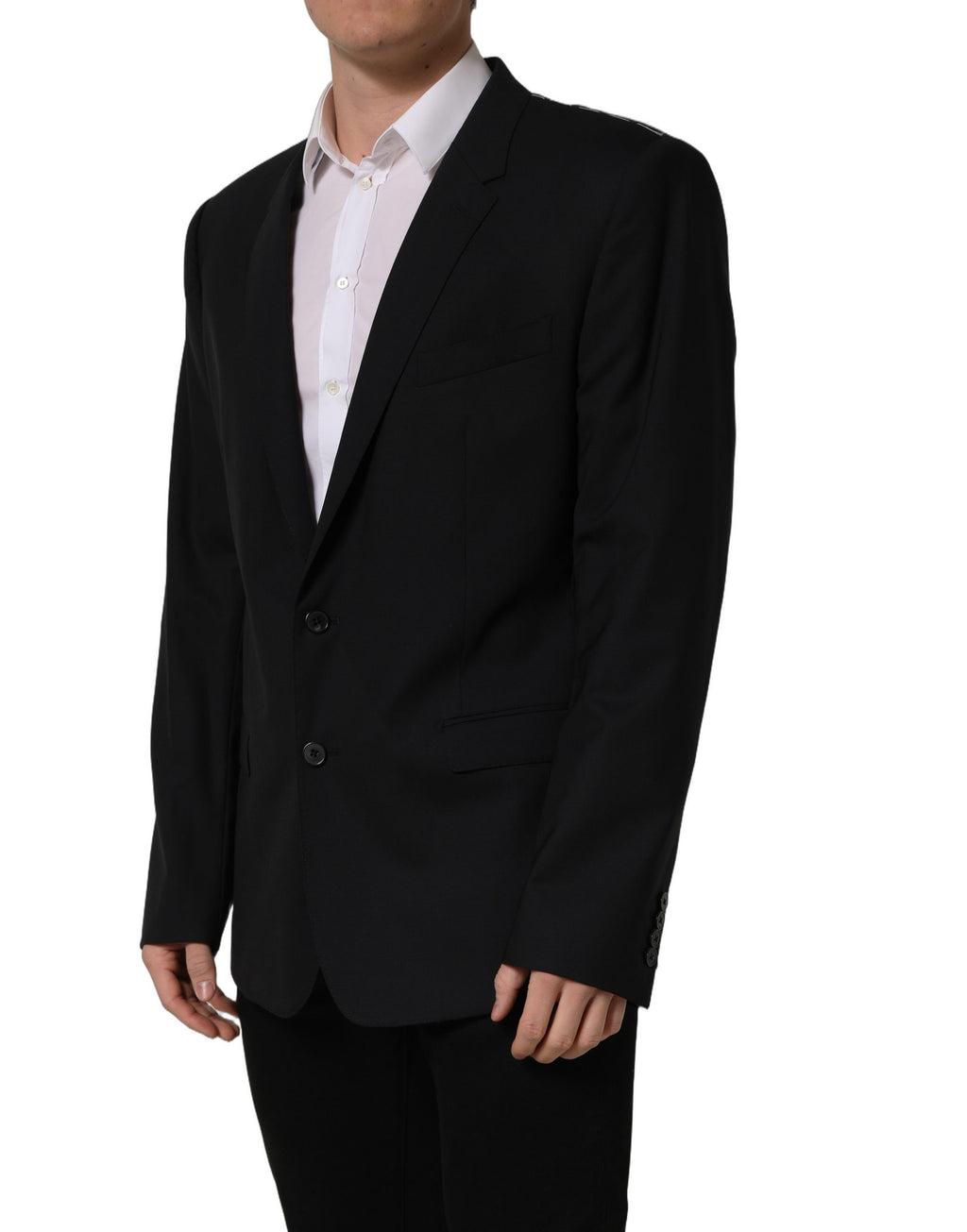 Dolce & Gabbana Schwarzer Woll-Sakko mit Einreiher