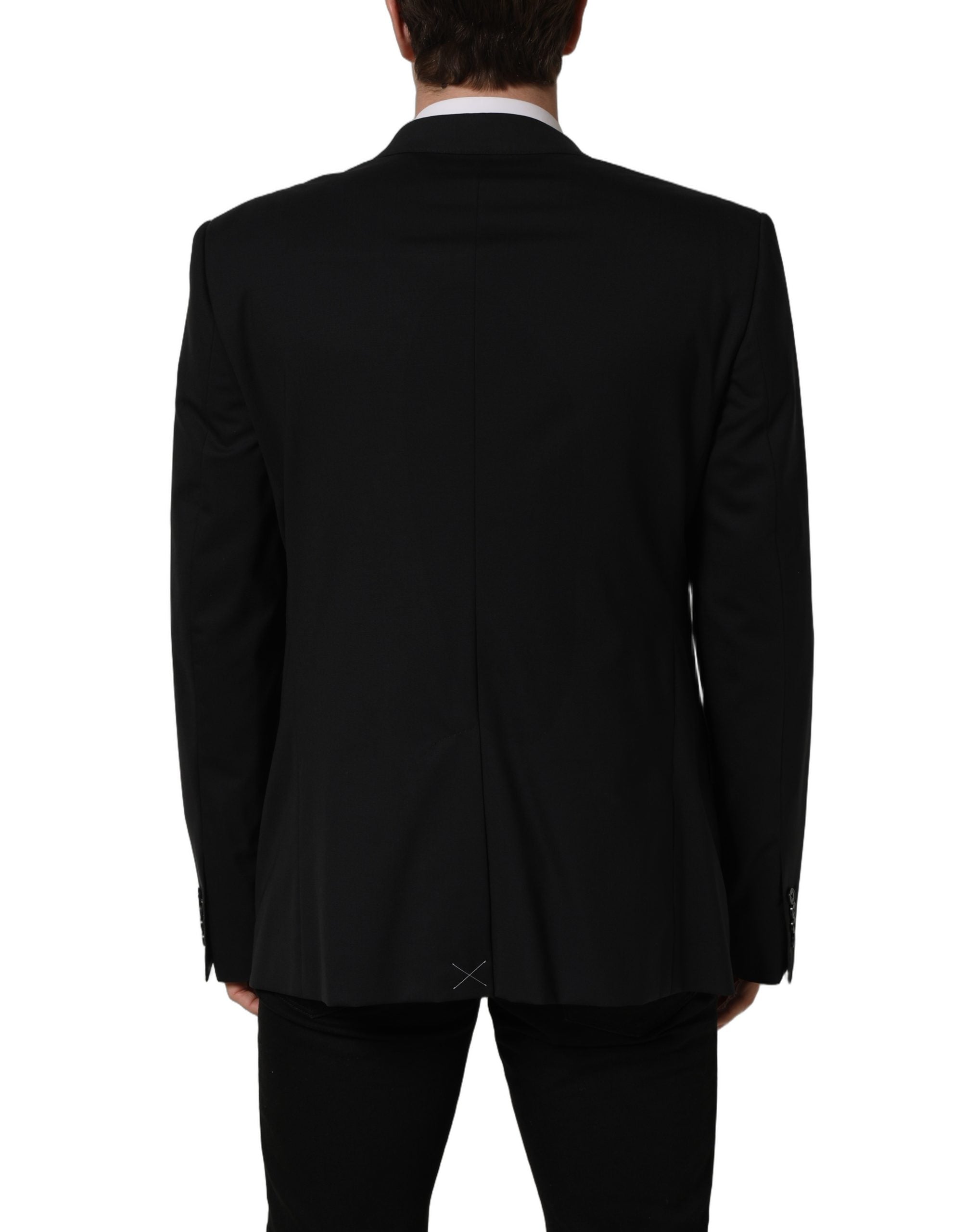 Dolce & Gabbana Schwarzer Woll-Sakko mit Einreiher