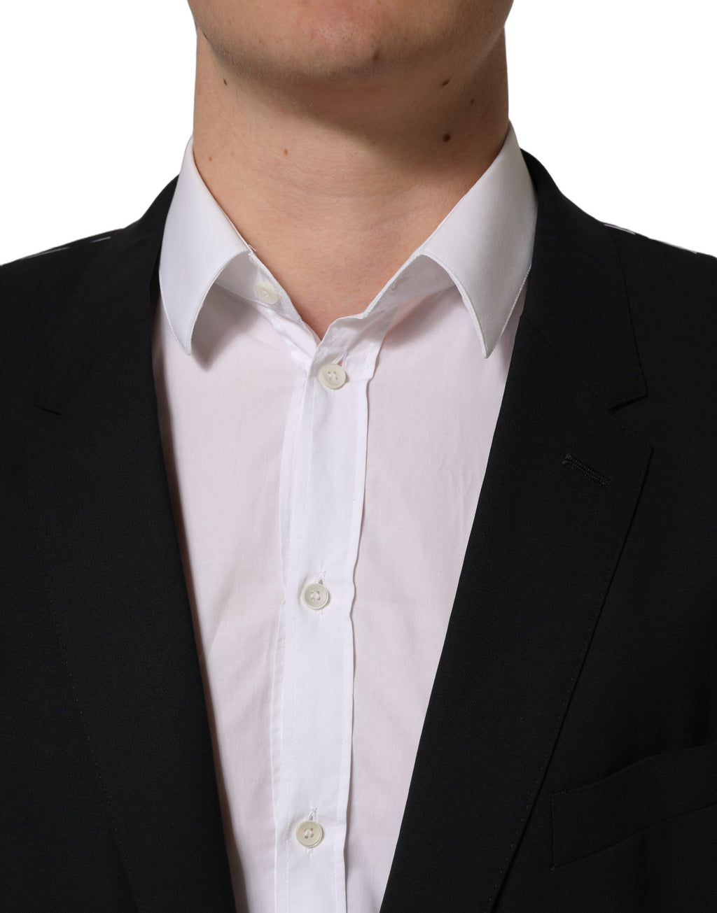 Dolce & Gabbana Schwarzer Woll-Sakko mit Einreiher