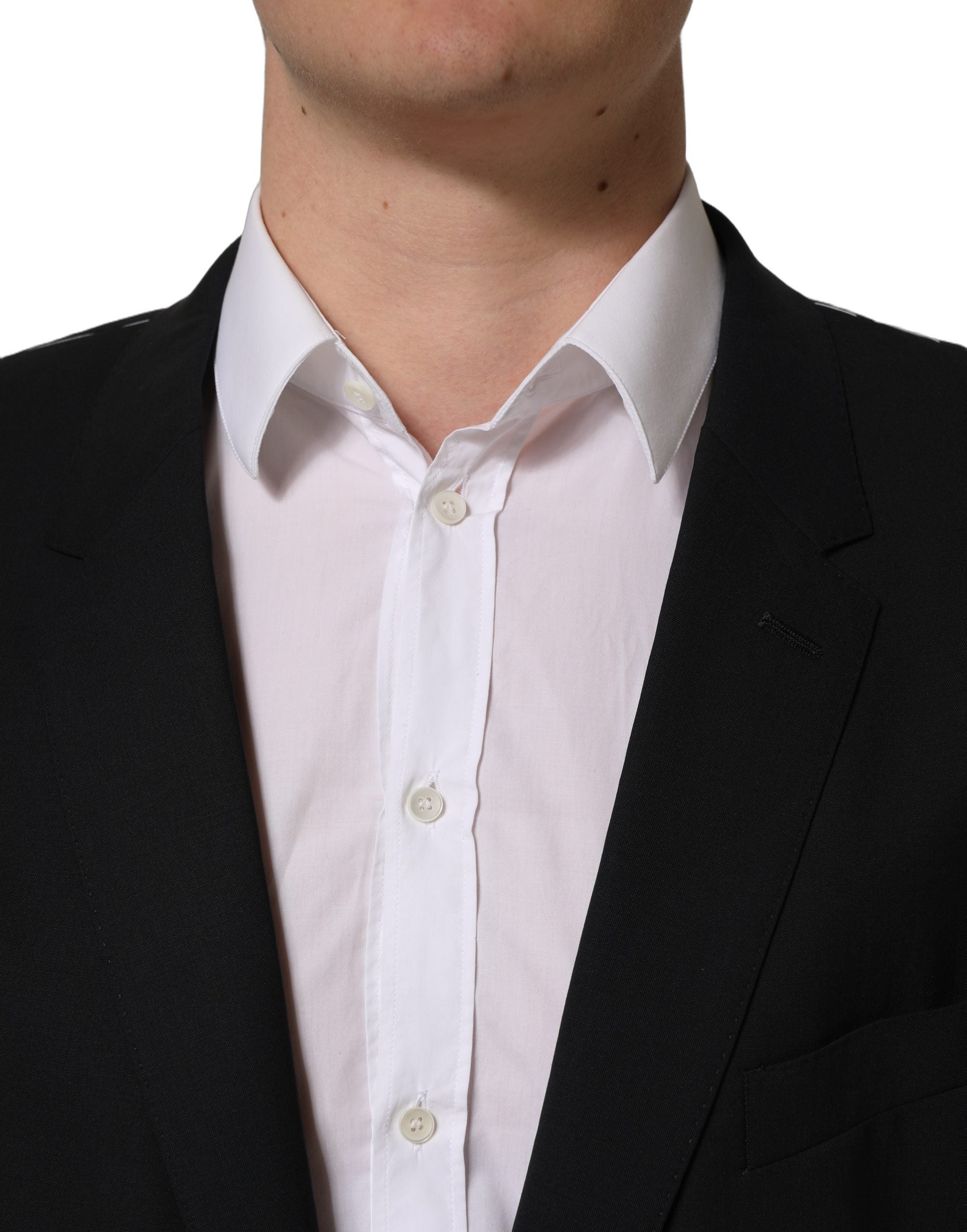 Dolce & Gabbana Schwarzer Woll-Sakko mit Einreiher
