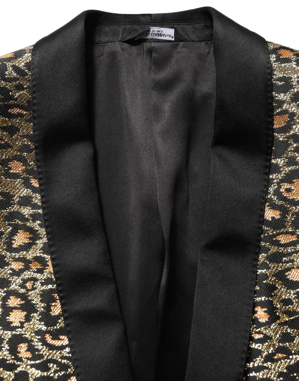 Dolce & Gabbana Gold Leopard Einreiher Herrenmantel Jacke