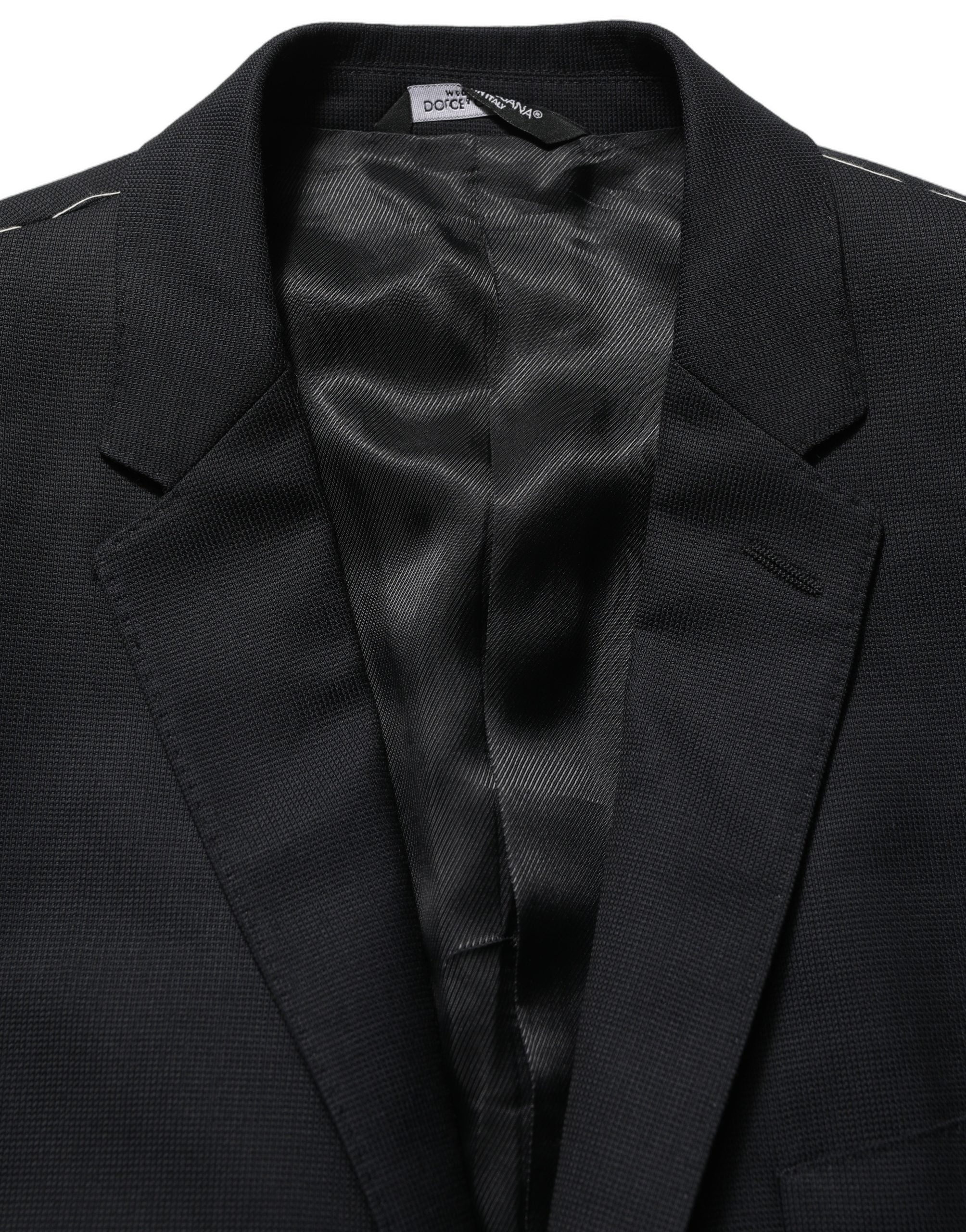 Dolce & Gabbana Schwarzer Woll-Sakko mit Einreiher