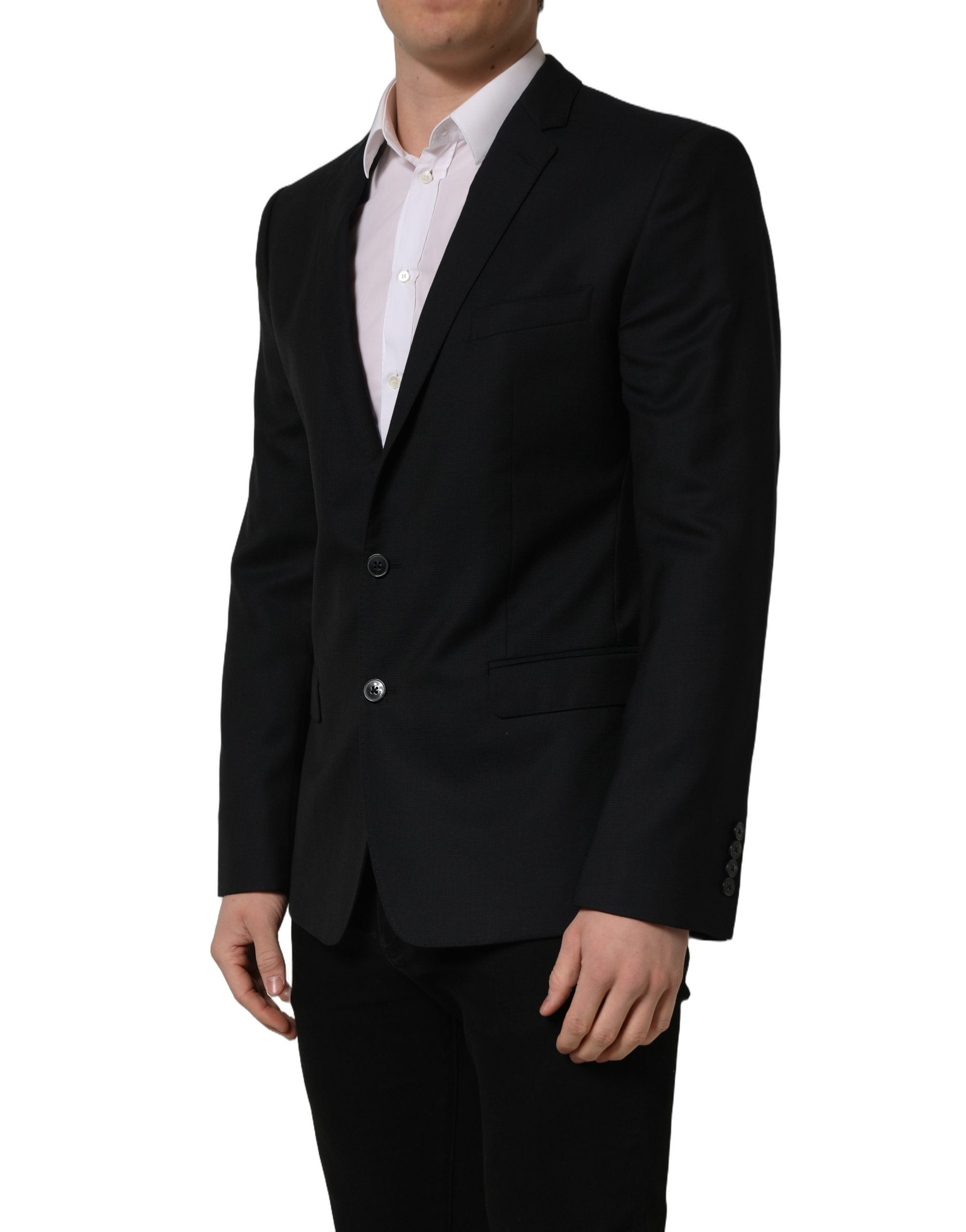 Dolce & Gabbana Schwarzer Woll-Sakko mit Einreiher
