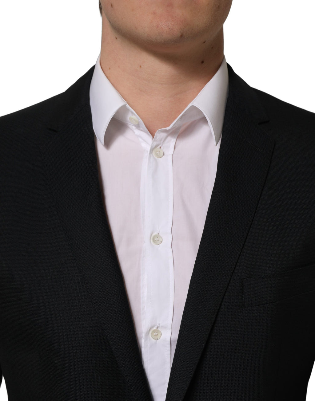 Dolce & Gabbana Schwarzer Woll-Sakko mit Einreiher