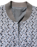Dolce & Gabbana Hellblaue Bomberjacke aus Baumwolle mit Auto-Print
