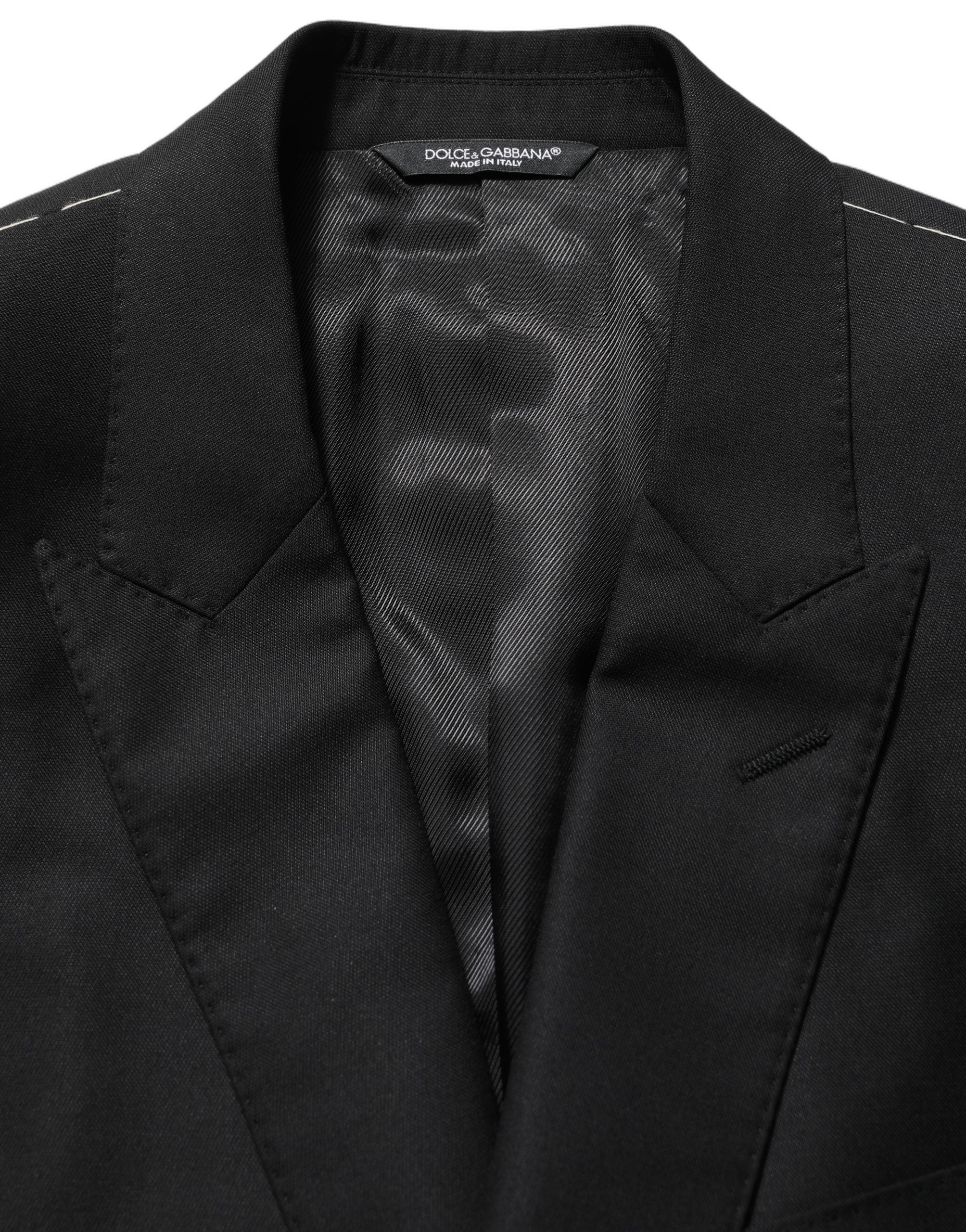 Dolce & Gabbana Schwarzer Woll-Sakko mit Einreiher