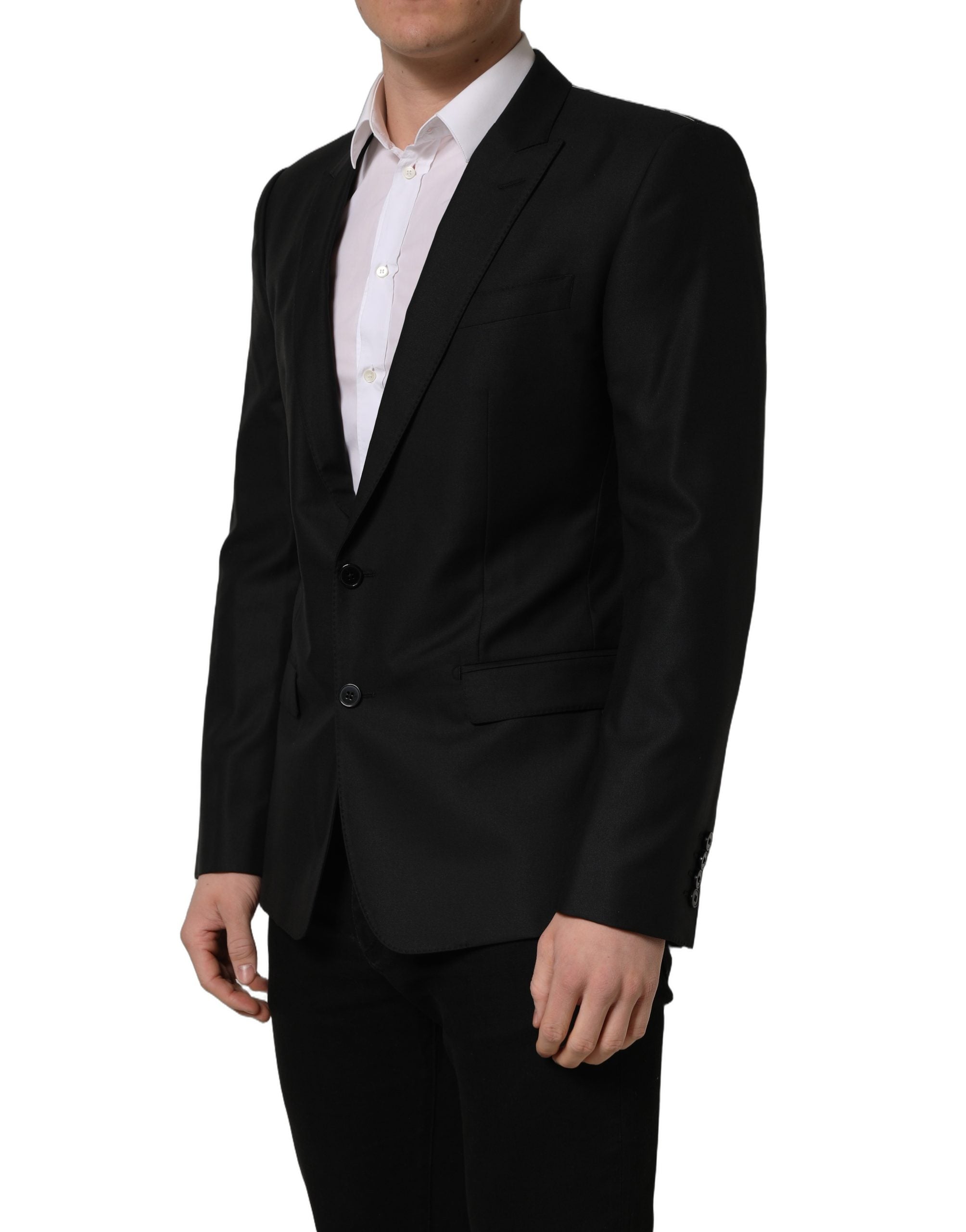 Dolce & Gabbana Schwarzer Woll-Sakko mit Einreiher