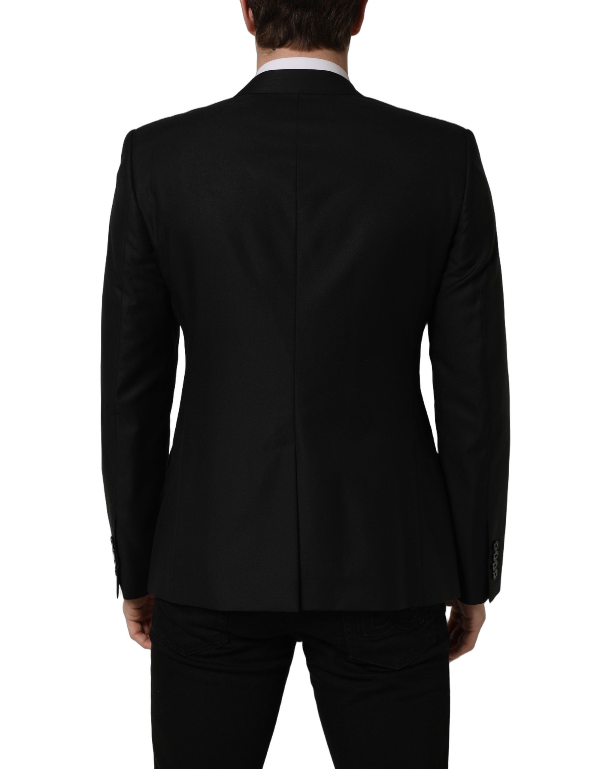 Dolce & Gabbana Schwarzer Woll-Sakko mit Einreiher