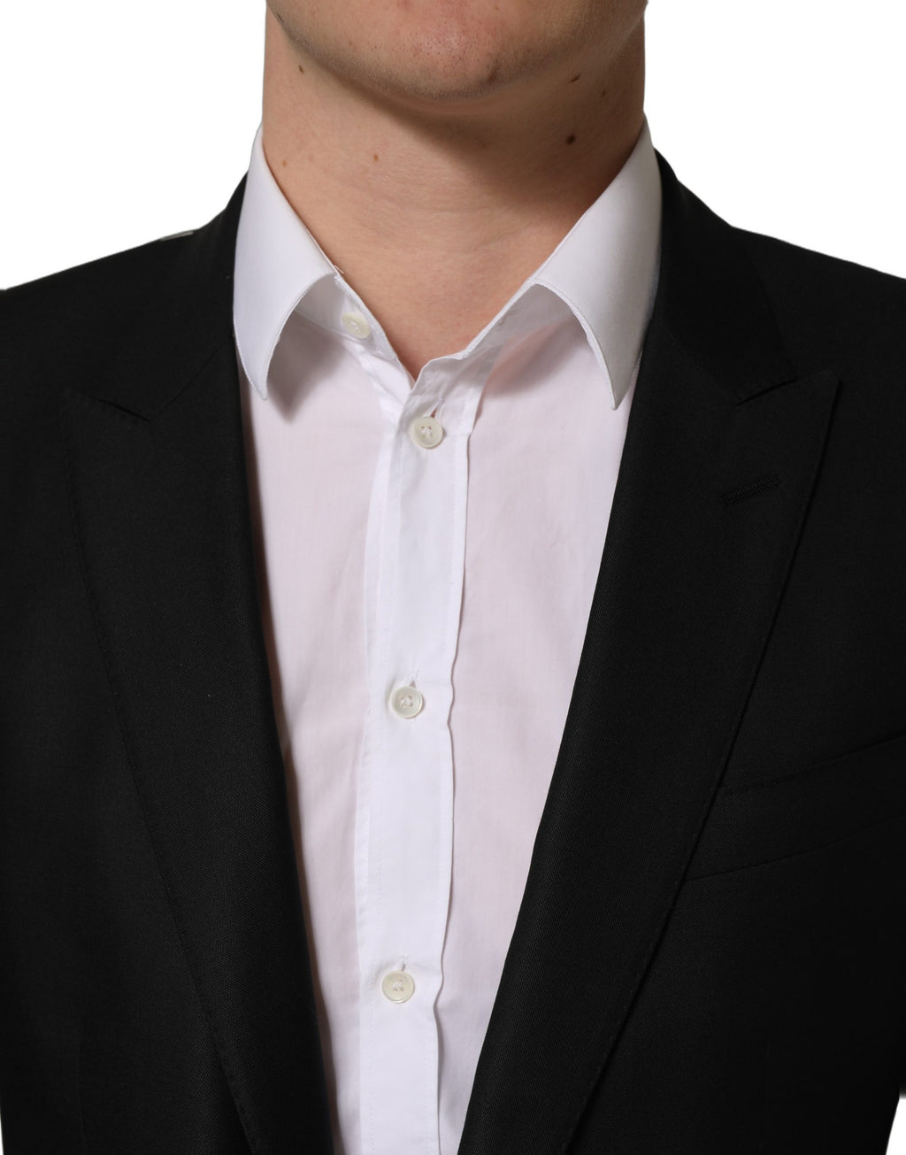 Dolce & Gabbana Schwarzer Woll-Sakko mit Einreiher