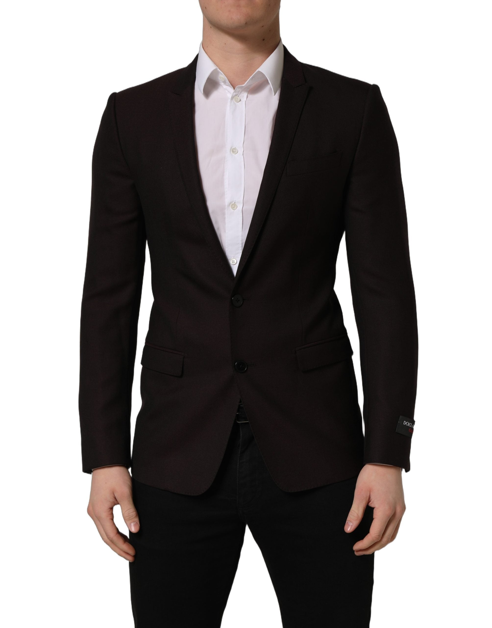 Dolce & Gabbana Brauner Woll-Sakko GOLD Einreiher für Herren