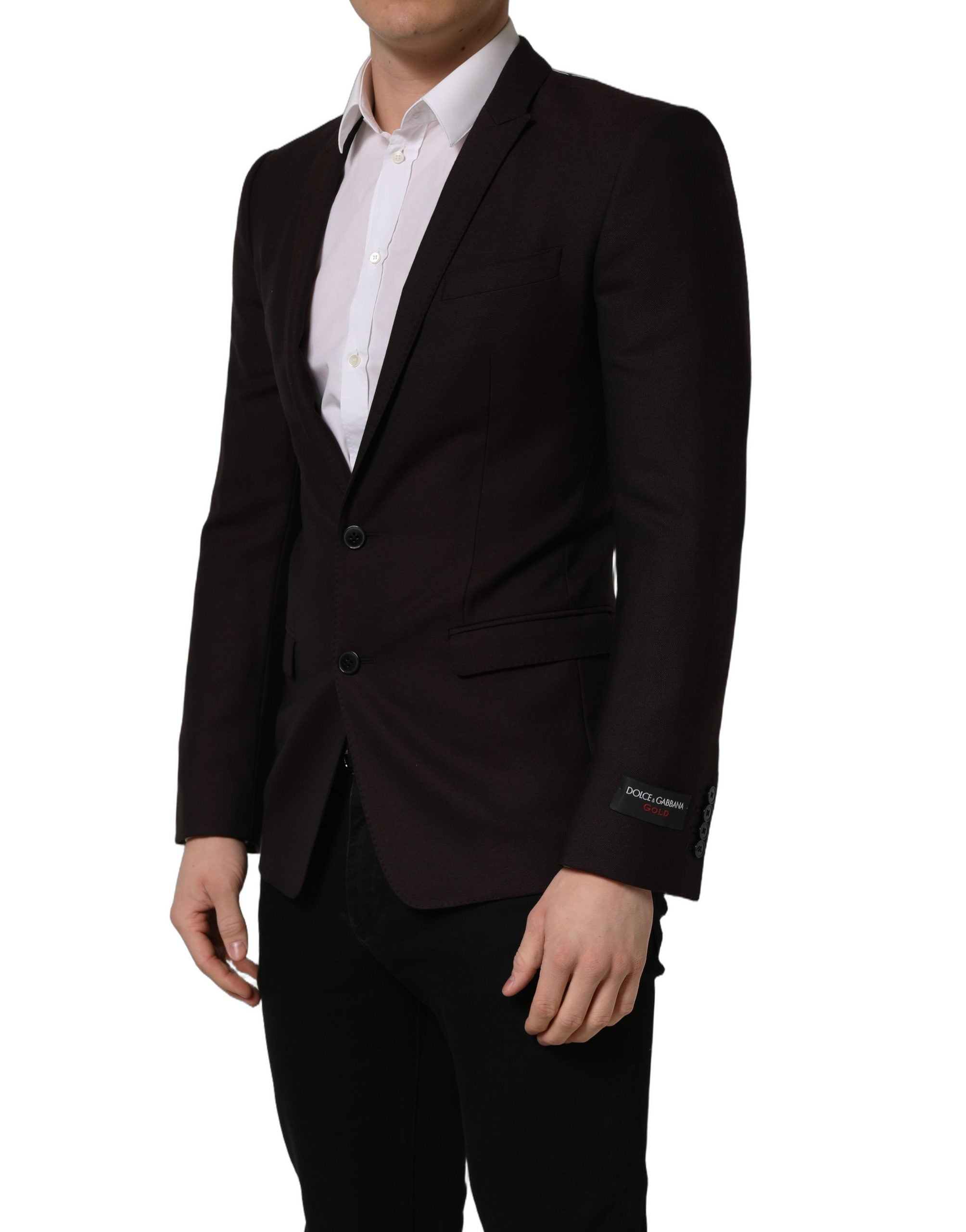 Dolce & Gabbana Brauner Woll-Sakko GOLD Einreiher für Herren