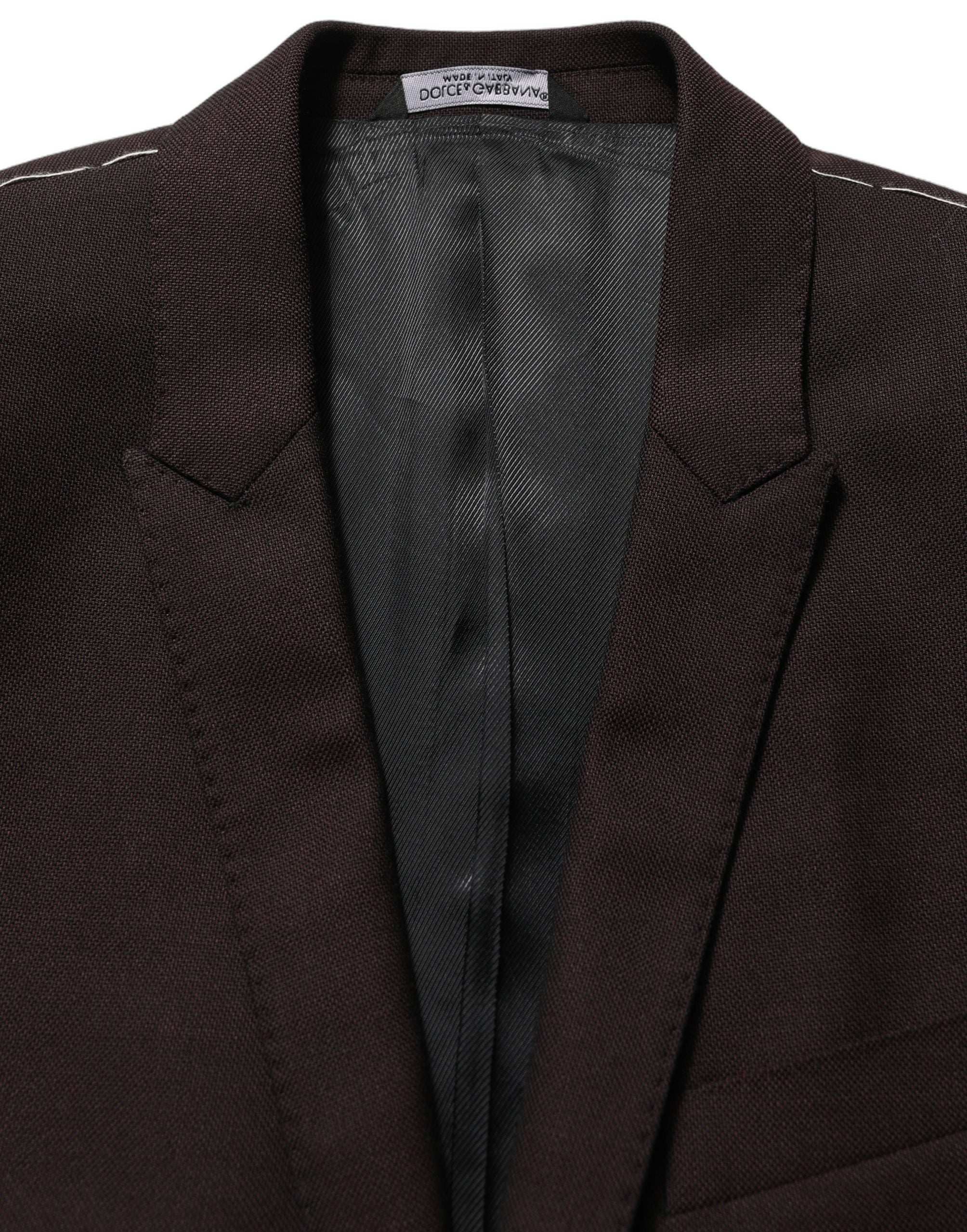 Dolce & Gabbana Brauner Woll-Sakko GOLD Einreiher für Herren