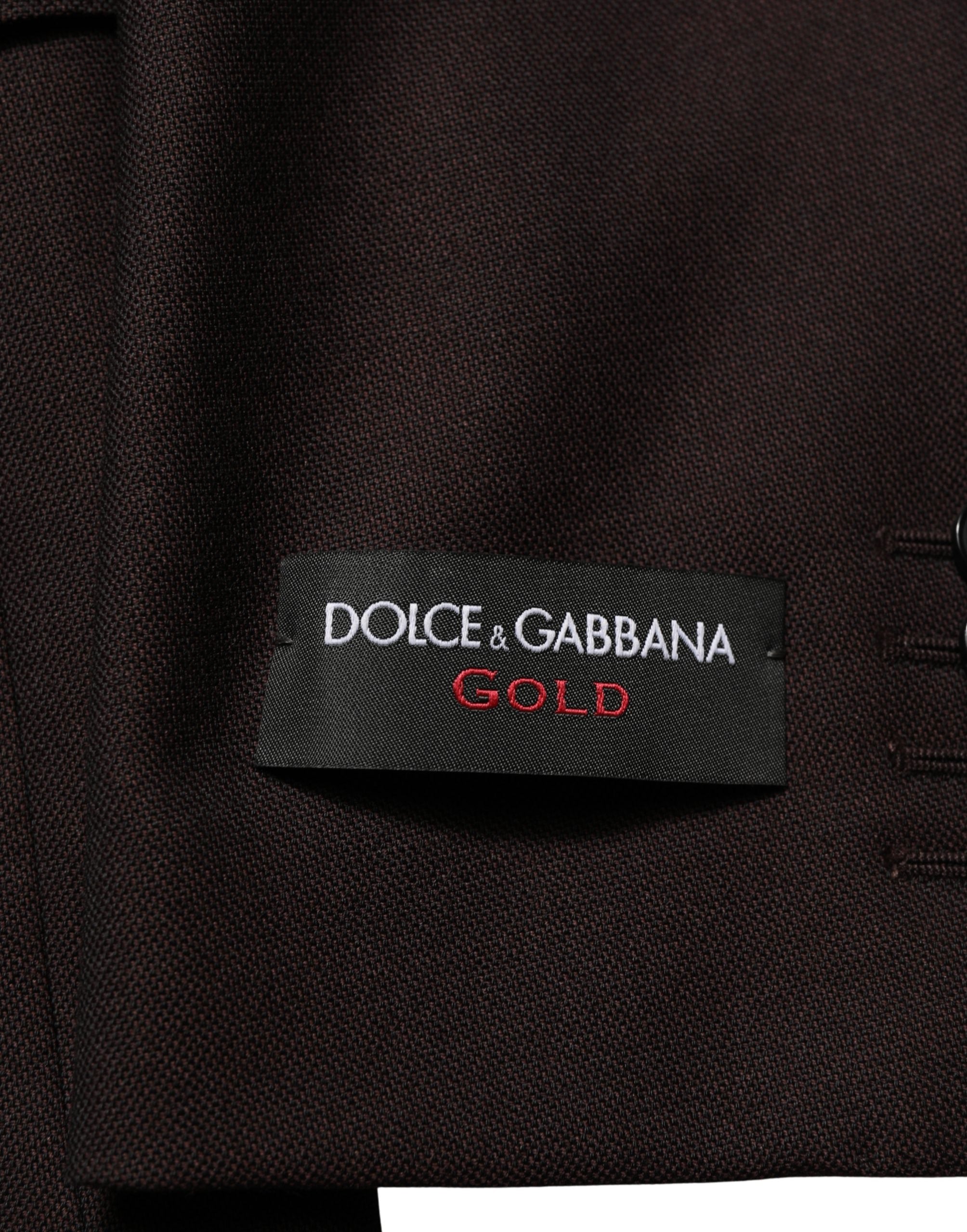 Dolce & Gabbana Brauner Woll-Sakko GOLD Einreiher für Herren