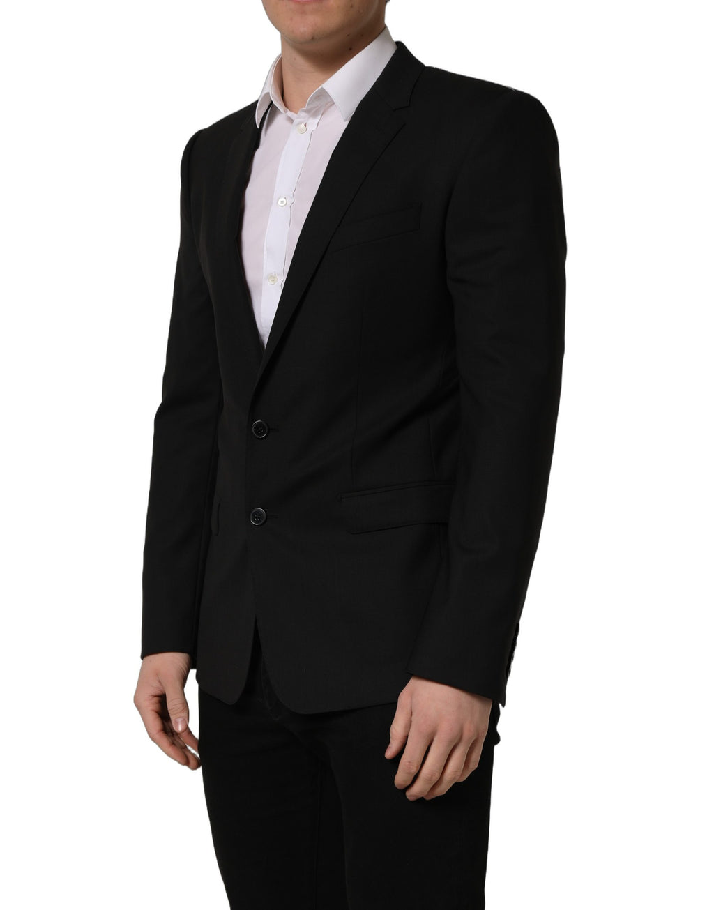 Dolce & Gabbana Schwarzer Woll-Sakko mit Einreiher