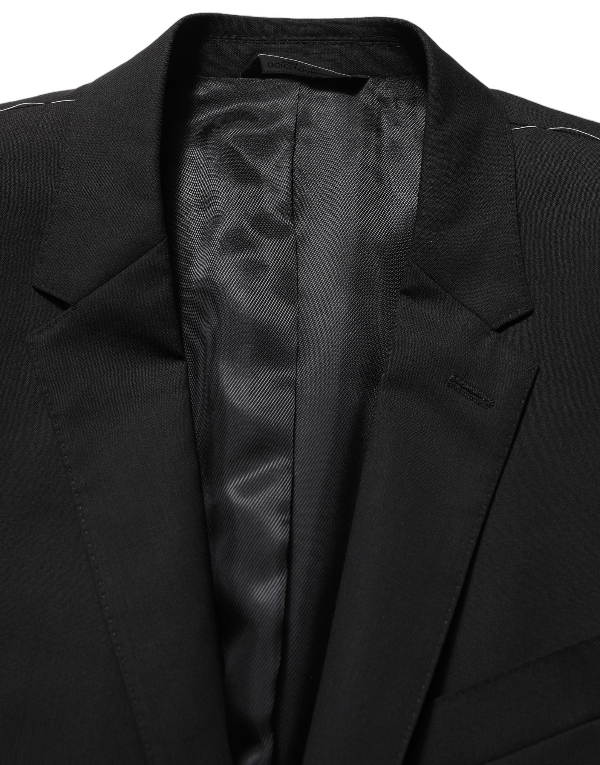 Dolce & Gabbana Schwarzer Woll-Sakko mit Einreiher