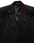 Dolce & Gabbana Schwarzer Blazer mit Kristallverzierungen