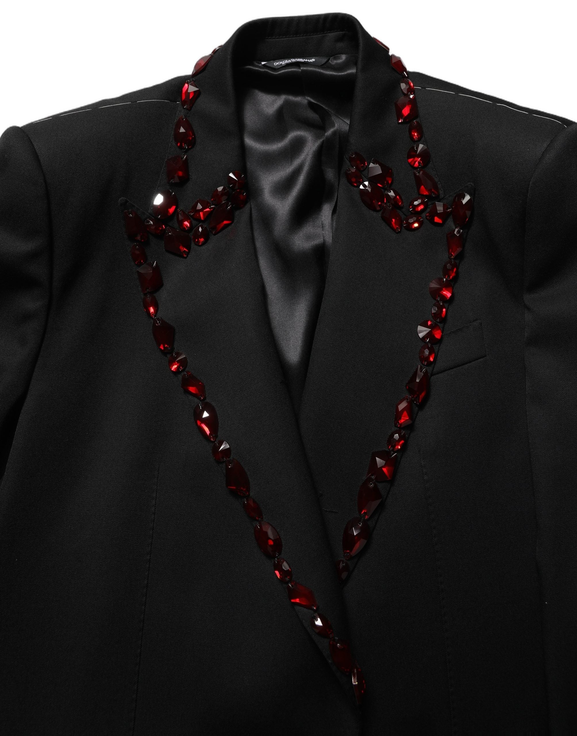 Dolce & Gabbana Schwarzer Blazer mit Kristallverzierungen