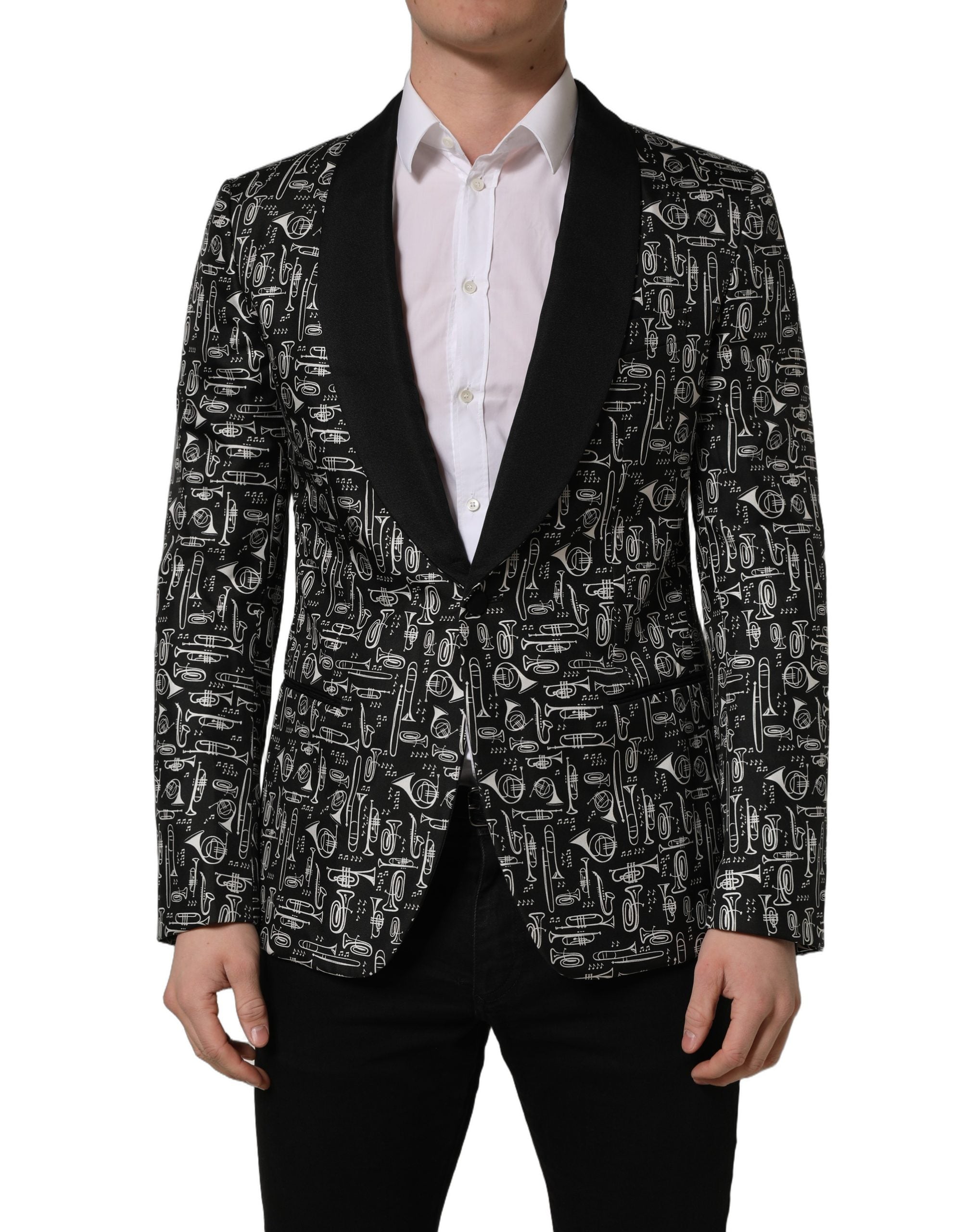 Dolce & Gabbana Schwarzer Blazer mit Kristallverzierungen