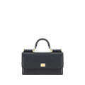 Dolce & Gabbana Schwarze Bos Taurus Kalbsleder Schultertasche