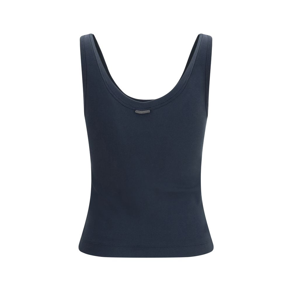 Brunello Cucinelli Blaues Baumwoll-T-Shirt