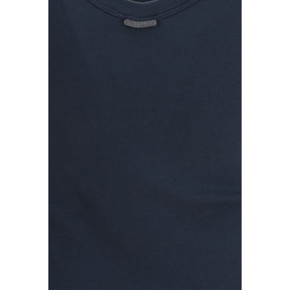 Brunello Cucinelli Blaues Baumwoll-T-Shirt