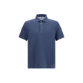 Brunello Cucinelli Blaues Baumwoll-Polohemd