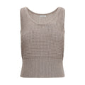 Brunello Cucinelli Beige Baumwoll-Tanktops
