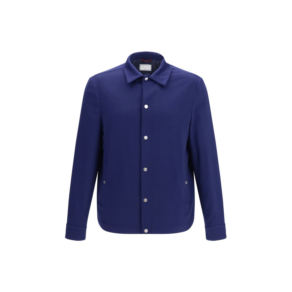 Brunello Cucinelli Blaue Kaschmir-Jacke in voller Länge