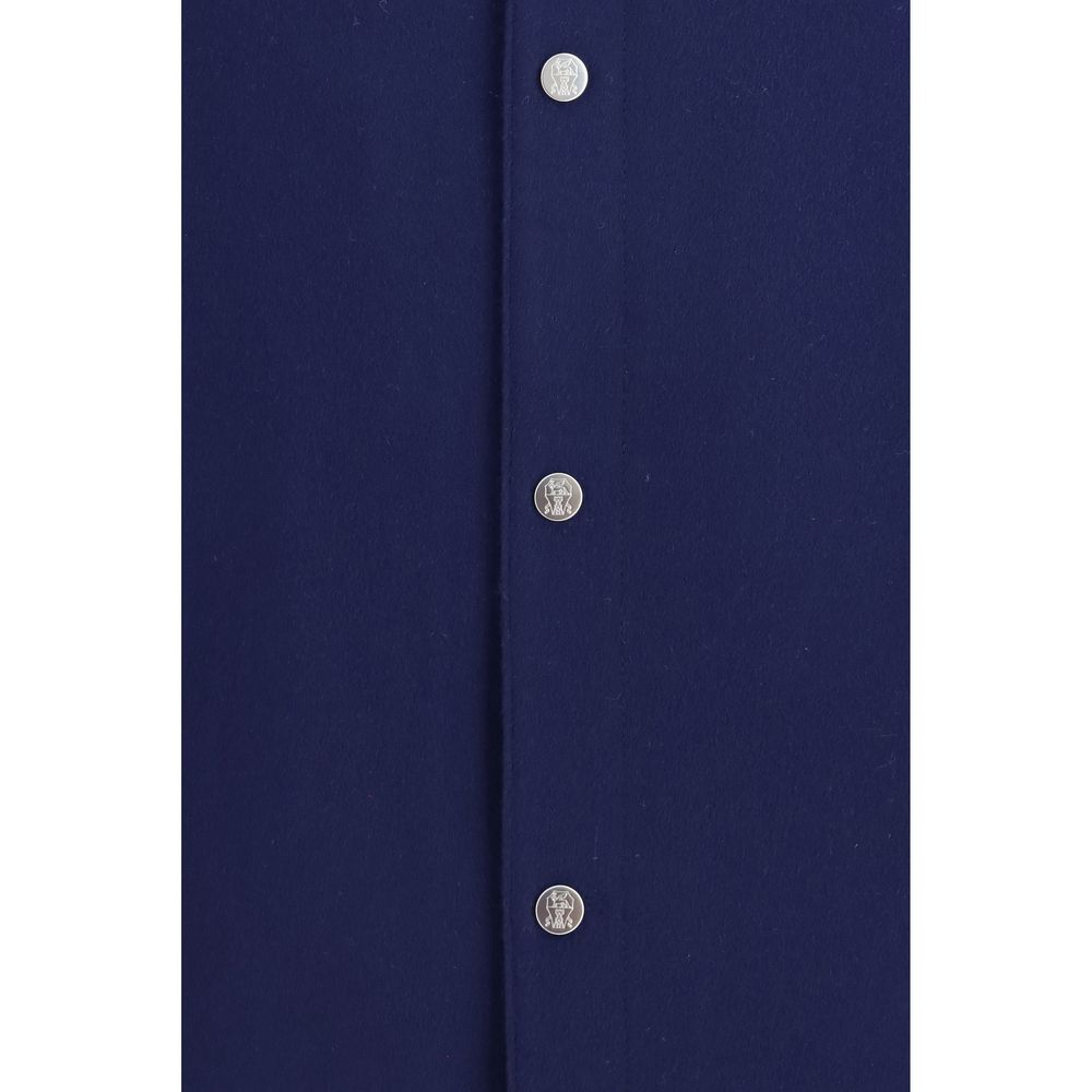 Brunello Cucinelli Blaue Kaschmir-Jacke in voller Länge