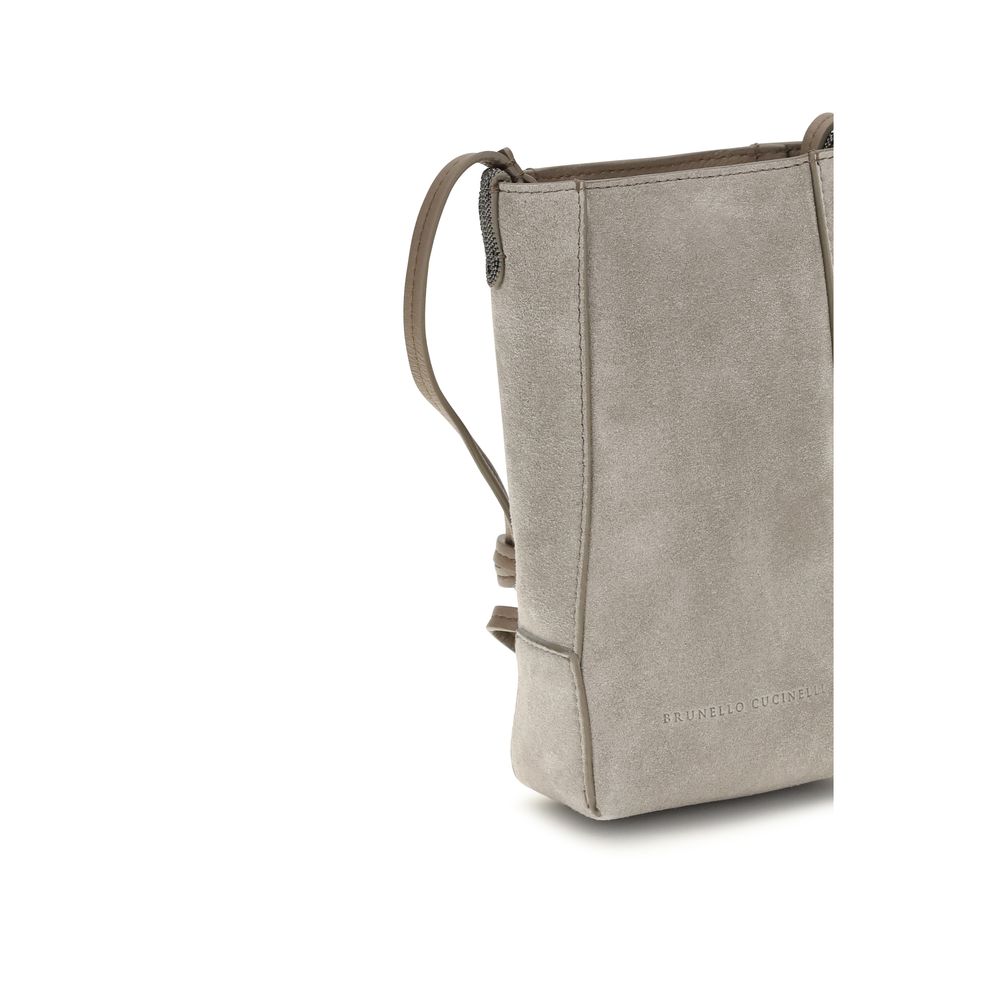 Brunello Cucinelli Graues Kalbsleder Bos Taurus Accessoire