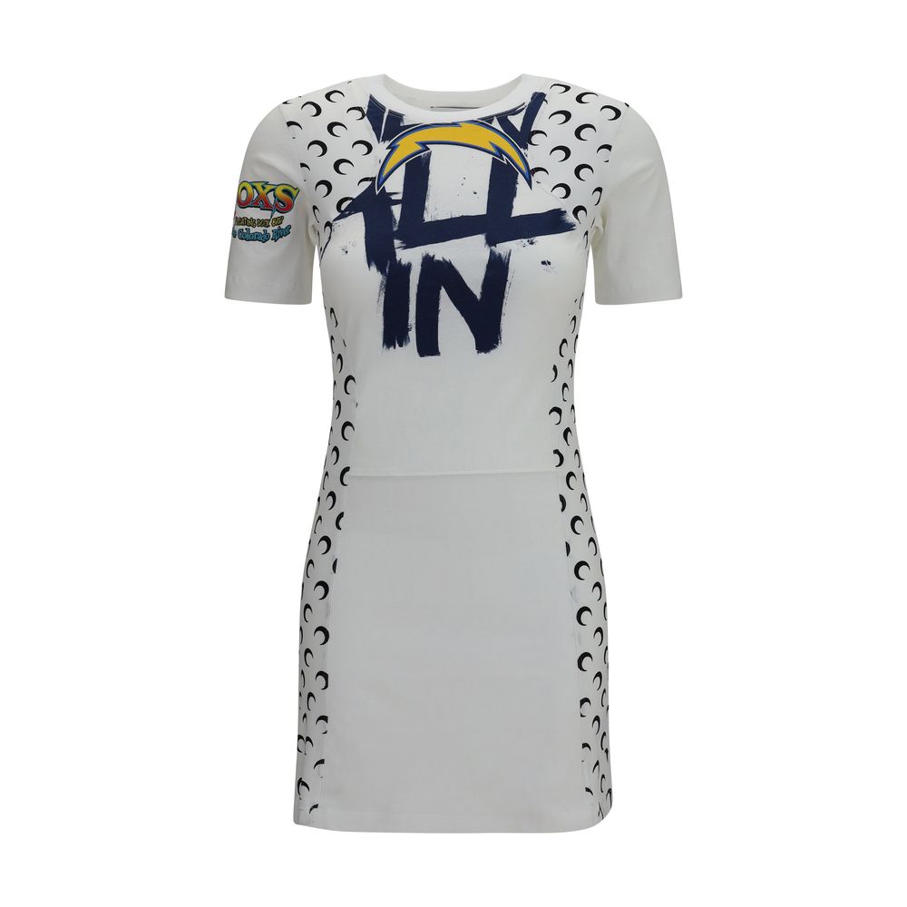 Marine Serre Weißes Baumwoll-Freizeitkleid