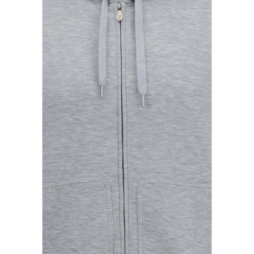 Brunello Cucinelli Grauer Baumwollpullover