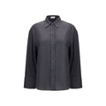 Brunello Cucinelli Graues Wollhemd Oves Aries
