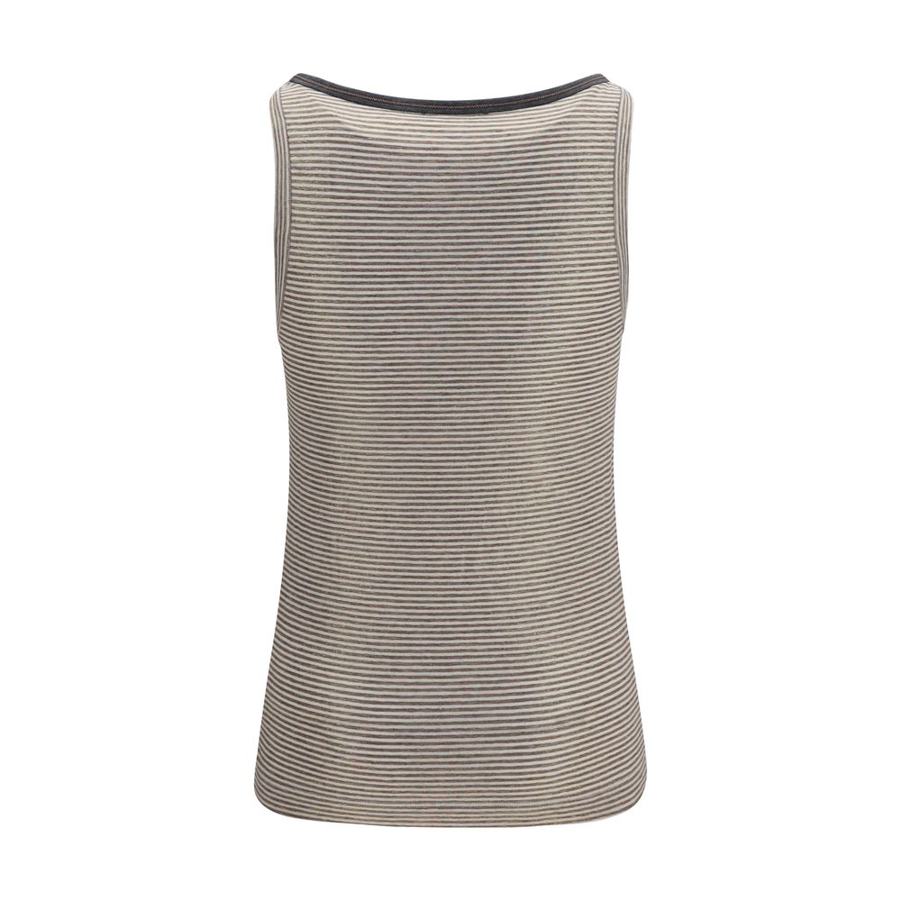 Brunello Cucinelli Beige Leinen-Tanktops