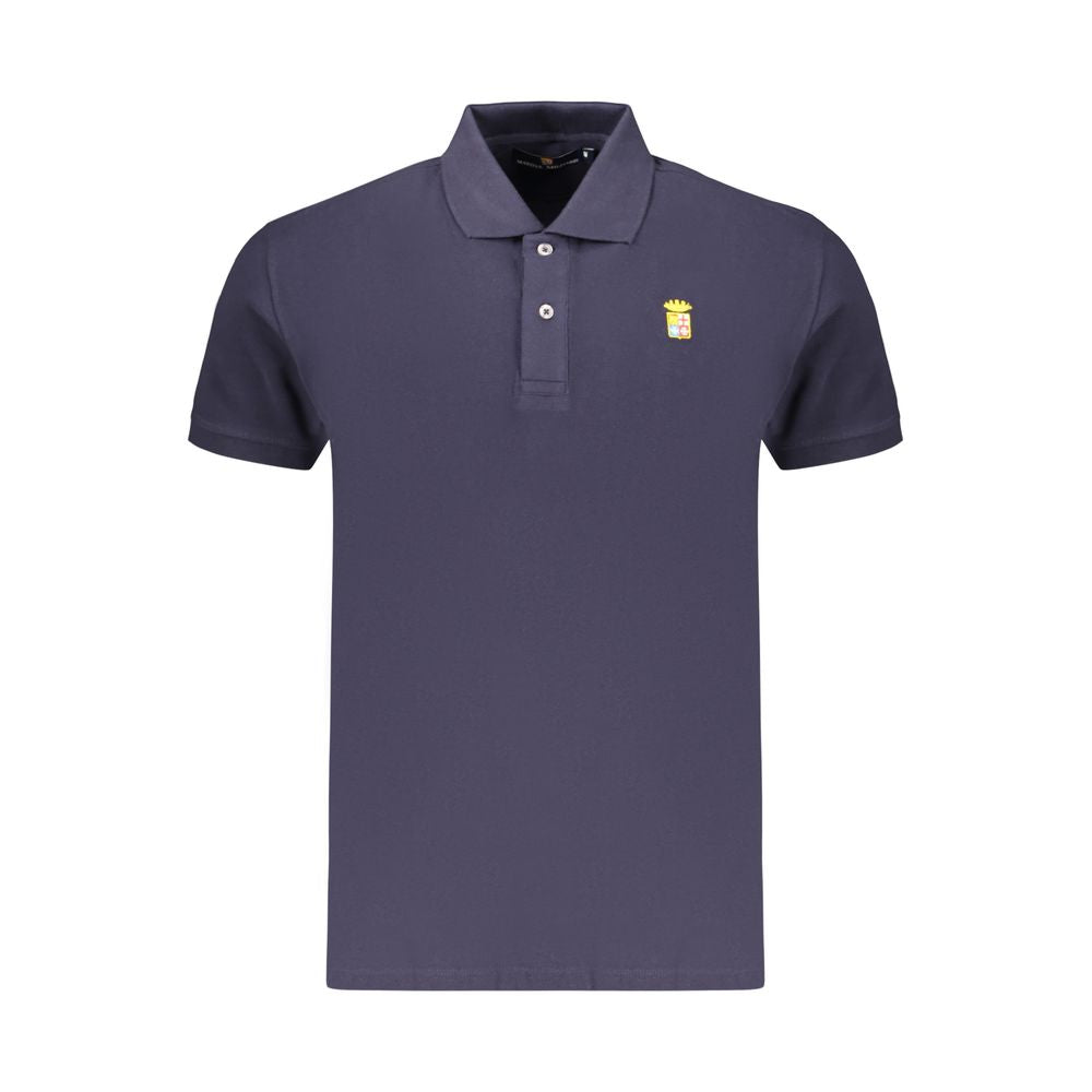Marina Militare Blaues Baumwoll-Poloshirt für Herren
