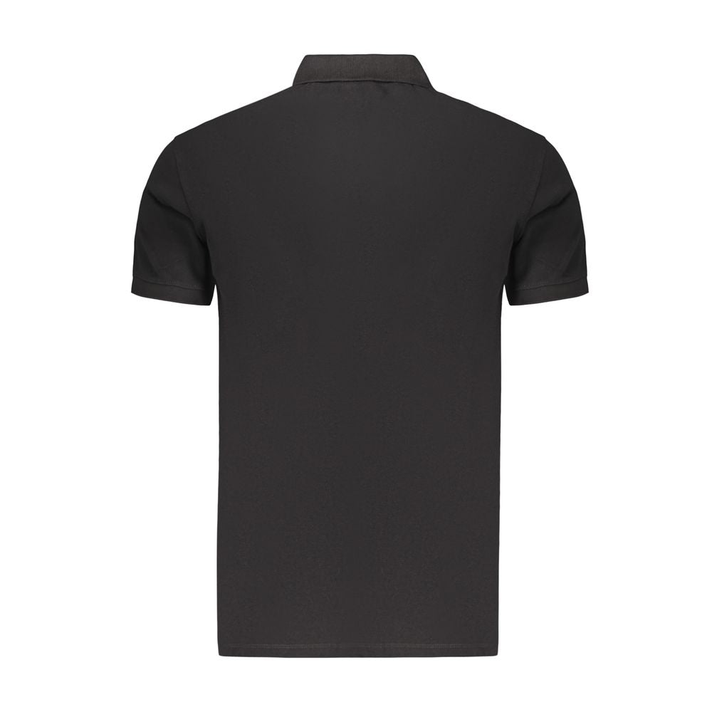 Marina Militare Schwarzes Baumwoll-Poloshirt für Herren