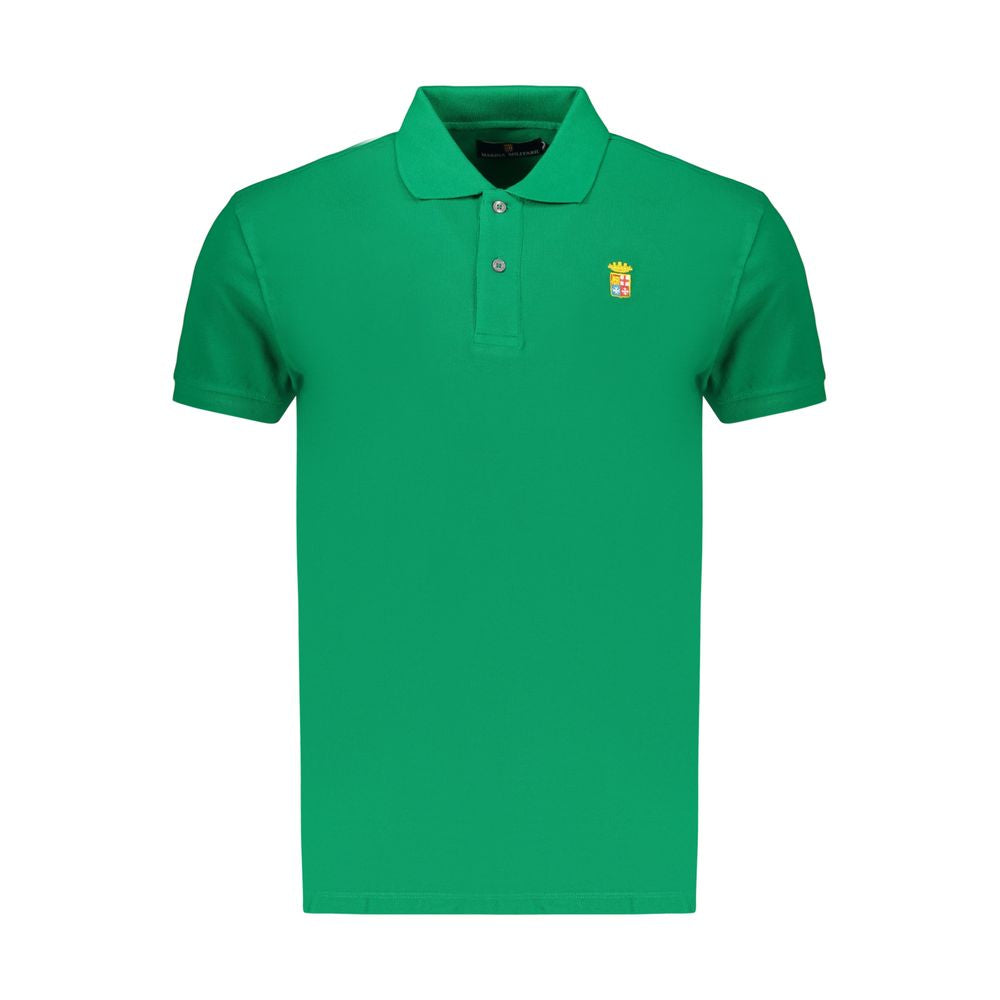Marina Militare Grünes Herren-Poloshirt aus Baumwolle