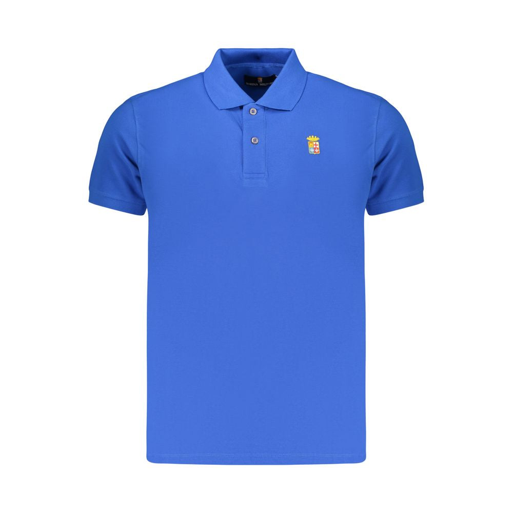 Marina Militare Blaues Baumwoll-Poloshirt für Herren