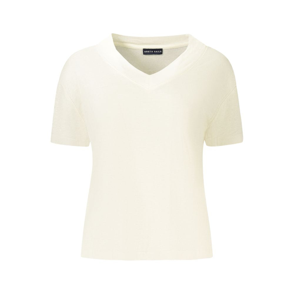 North Sails Weißes Leinen-T-Shirt