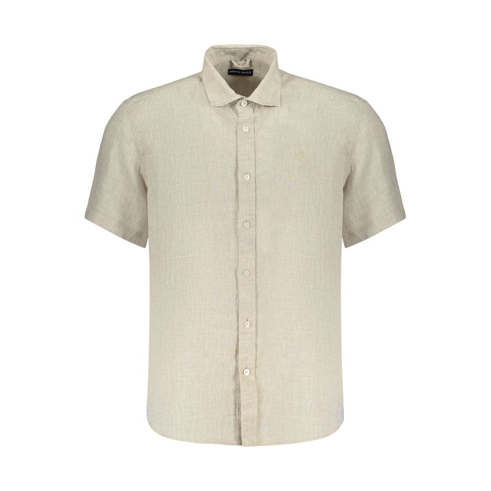 North Sails Beige Leinen Kurzarmhemd