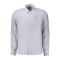 North Sails Blaues Leinenhemd mit Muster